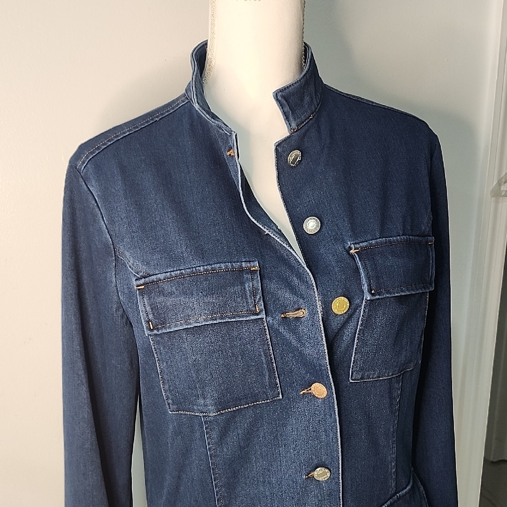 Anatomie Dark Blue Jean Jacket with Button Accents - Picture 2 of 6